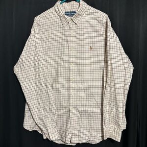 Ralph Lauren custom fit checkered long sleeve button front casual shirt size XXL